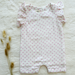 Infants Romper: Pink Flowers